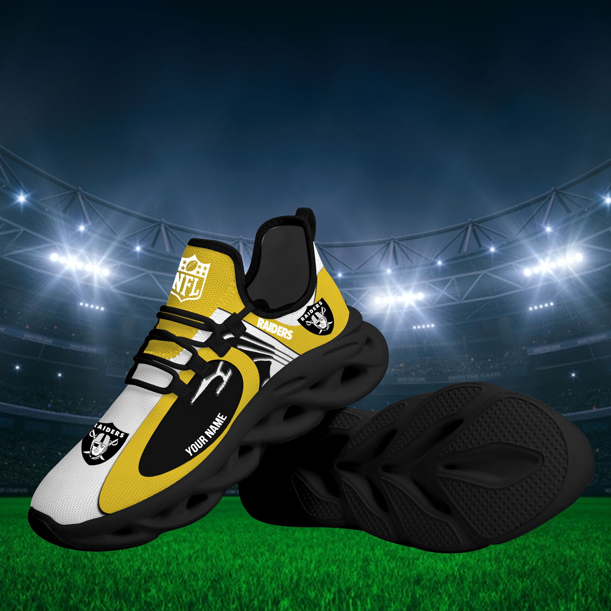Ideafootwear Las Vegas Raiders Max Soul Shoes Sneakers For Men And Women 91