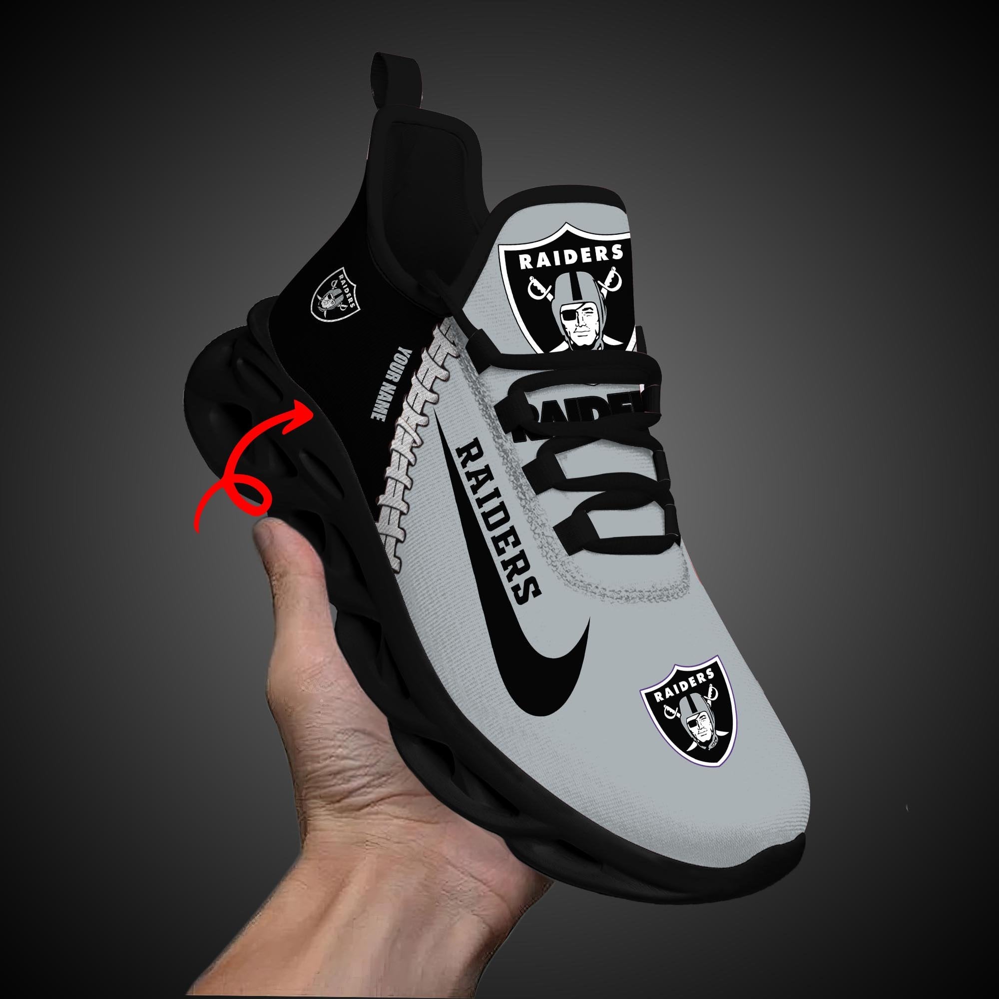 Ideafootwear Las Vegas Raiders Max Soul Shoes Sneakers For Men And Women 90