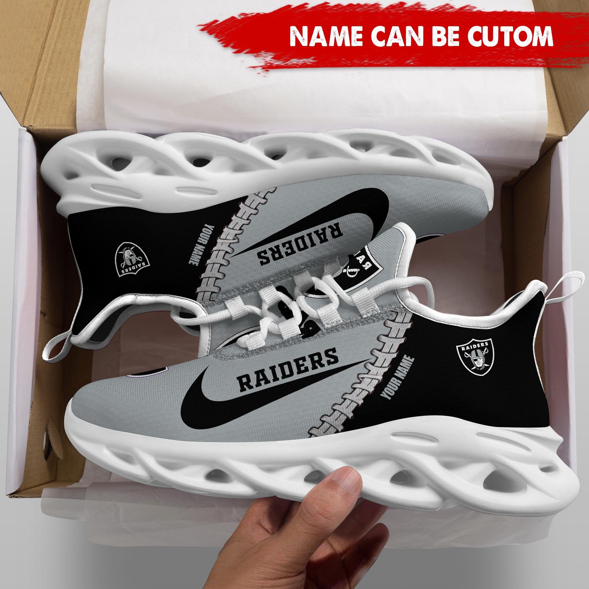 Ideafootwear Las Vegas Raiders Max Soul Shoes Sneakers For Men And Women 90
