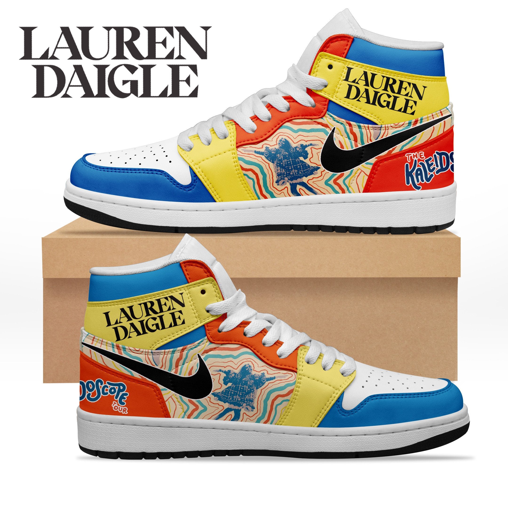 Ideafootwear Lauren Daigle AJ1 High Sneakers Shoes For Men And Women 2