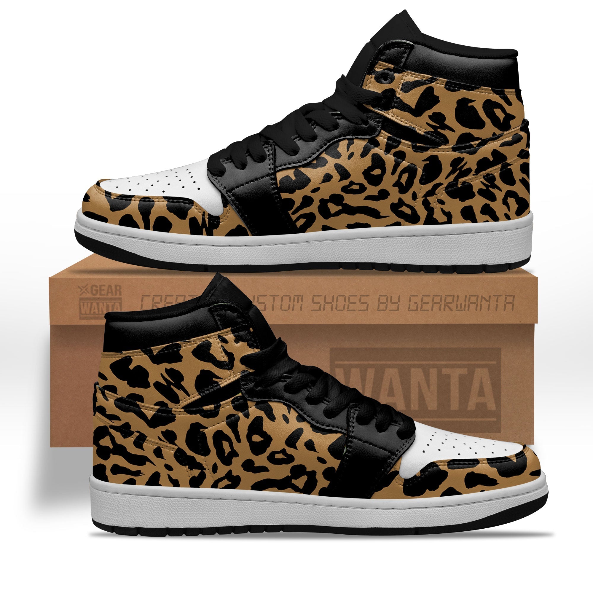 Ideafootwear Leopard Skin AJ1 High Sneakers Shoes For Men And Women 1