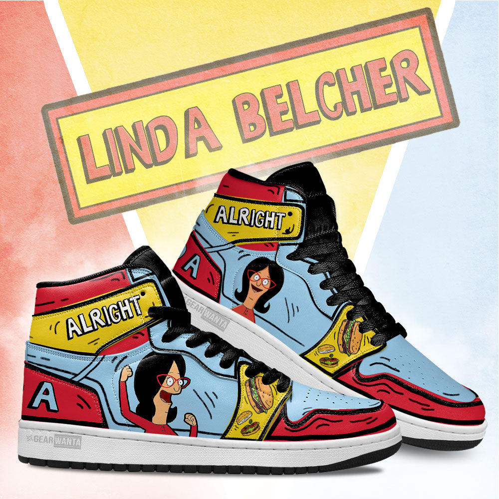 Ideafootwear Linda Bob's Burger AJ1 High Sneakers Shoes For Men And Women 1