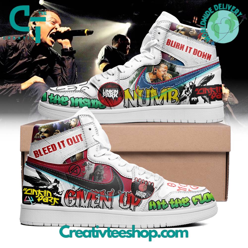 Ideafootwear Linkin Park Burn It Down AJ1 High Sneakers Shoes For Men And Women 1