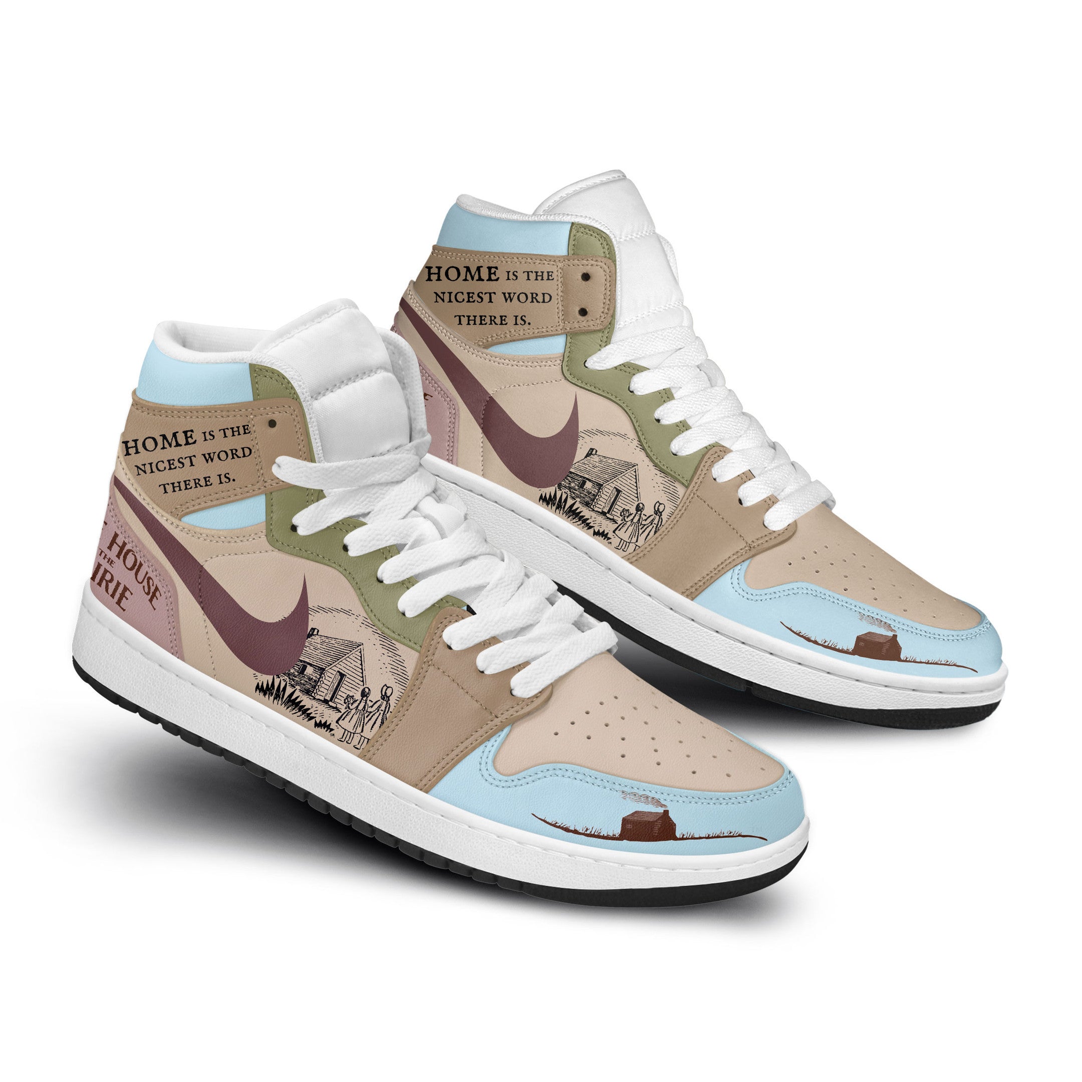 Ideafootwear Little House on the Prairie AJ1 High Sneakers Shoes For Men And Women 1