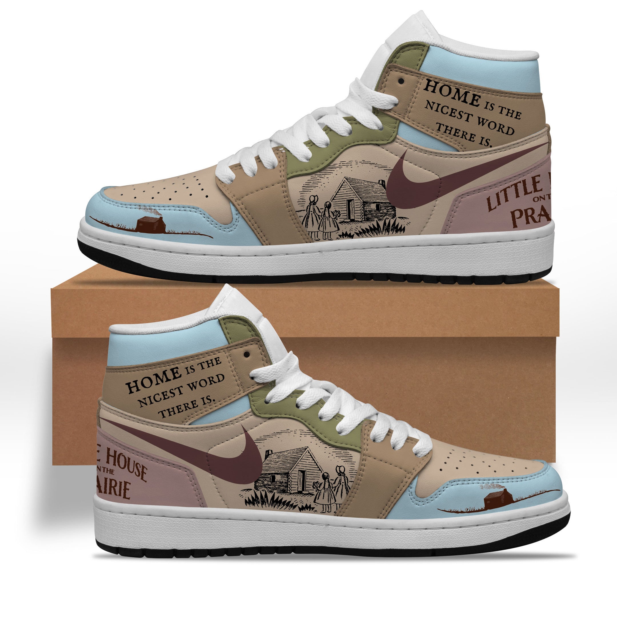 Ideafootwear Little House on the Prairie AJ1 High Sneakers Shoes For Men And Women 1