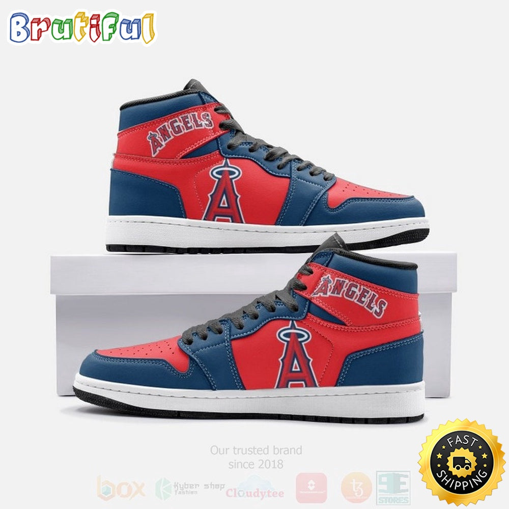 Ideafootwear Los Angeles Angels MLB AJ1 High Sneakers Shoes For Men And Women 8