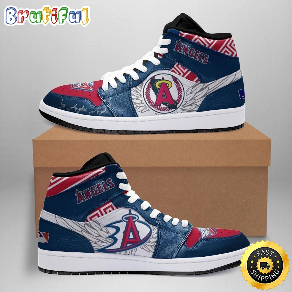 Ideafootwear Los Angeles Angels MLB AJ1 High Sneakers Shoes For Men And Women 9