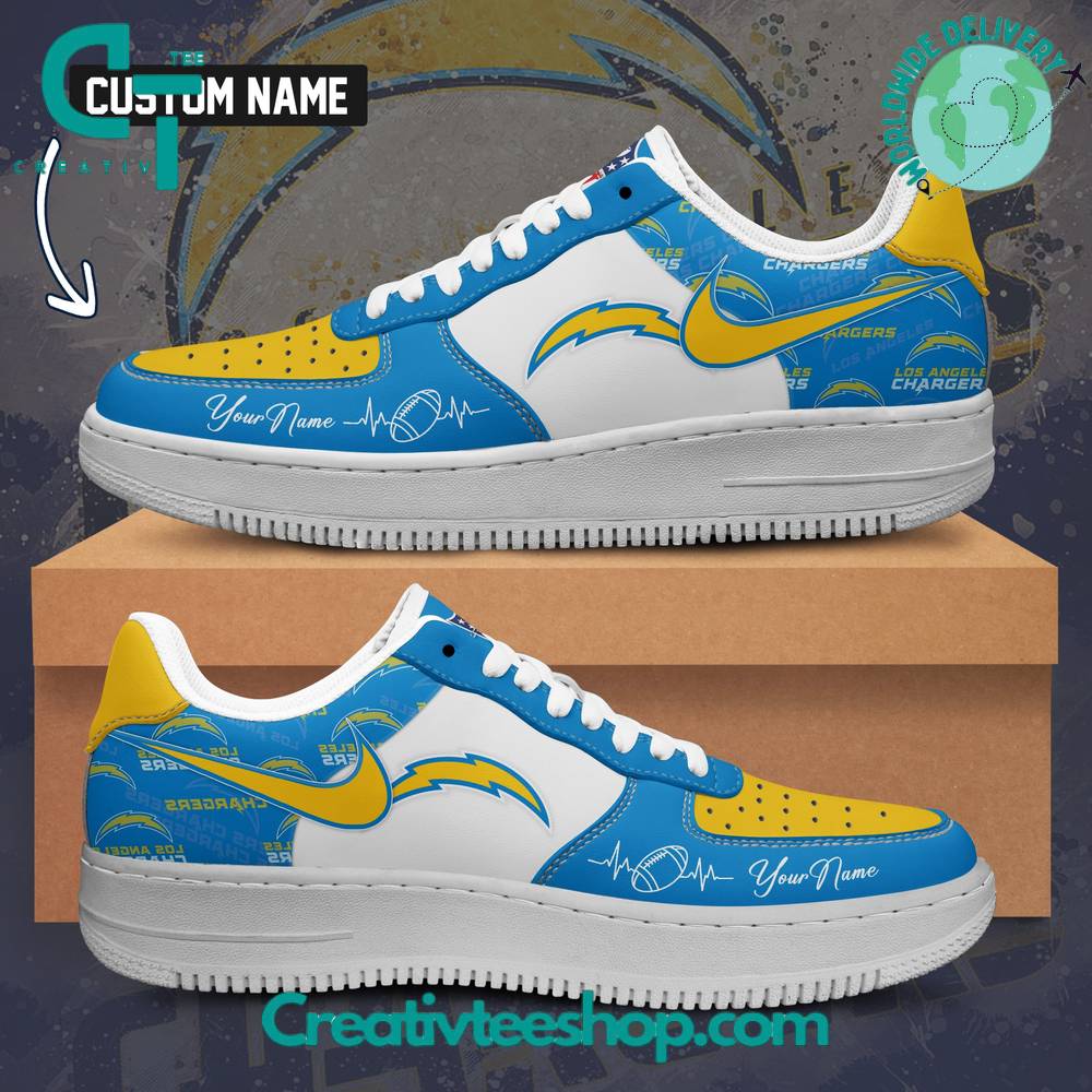 Ideafootwear Los Angeles Chargers Air Low-Top Sneakers Shoes For Men And Women 6