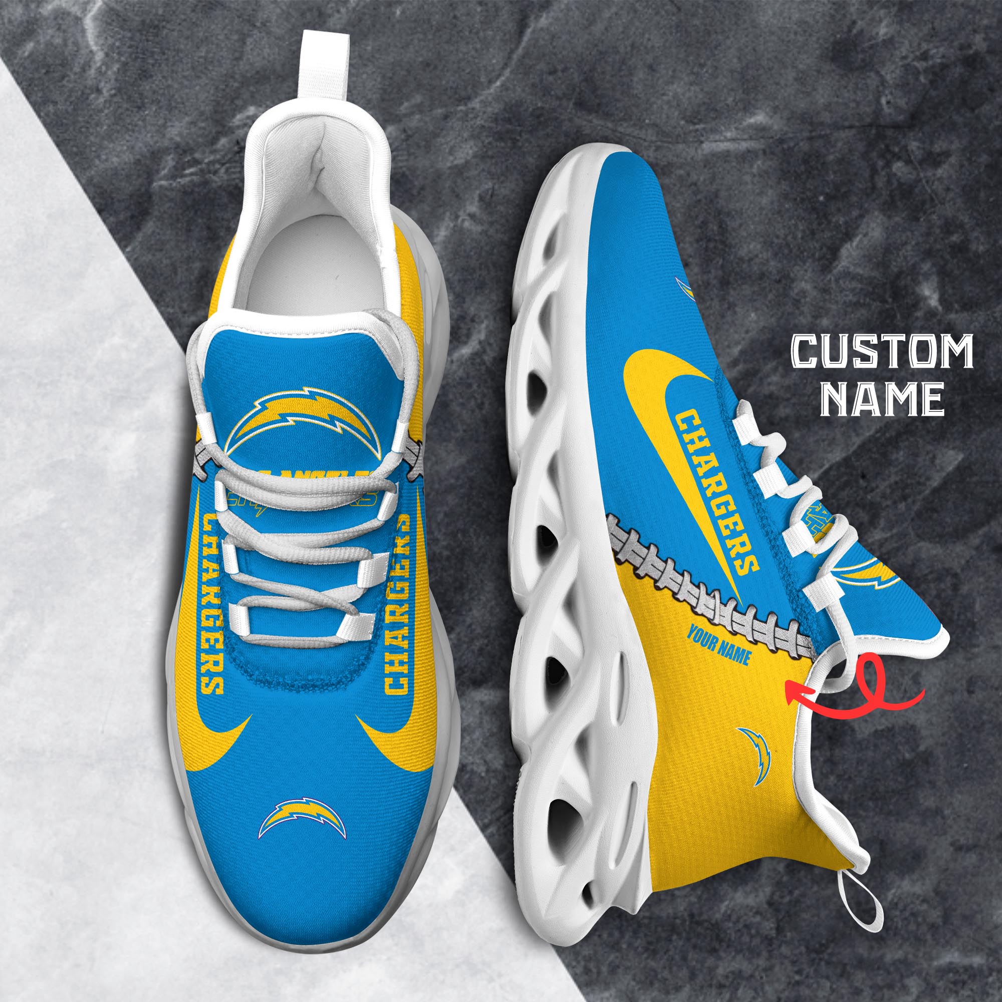 Ideafootwear Los Angeles Chargers Max Soul Shoes Sneakers For Men And Women 14