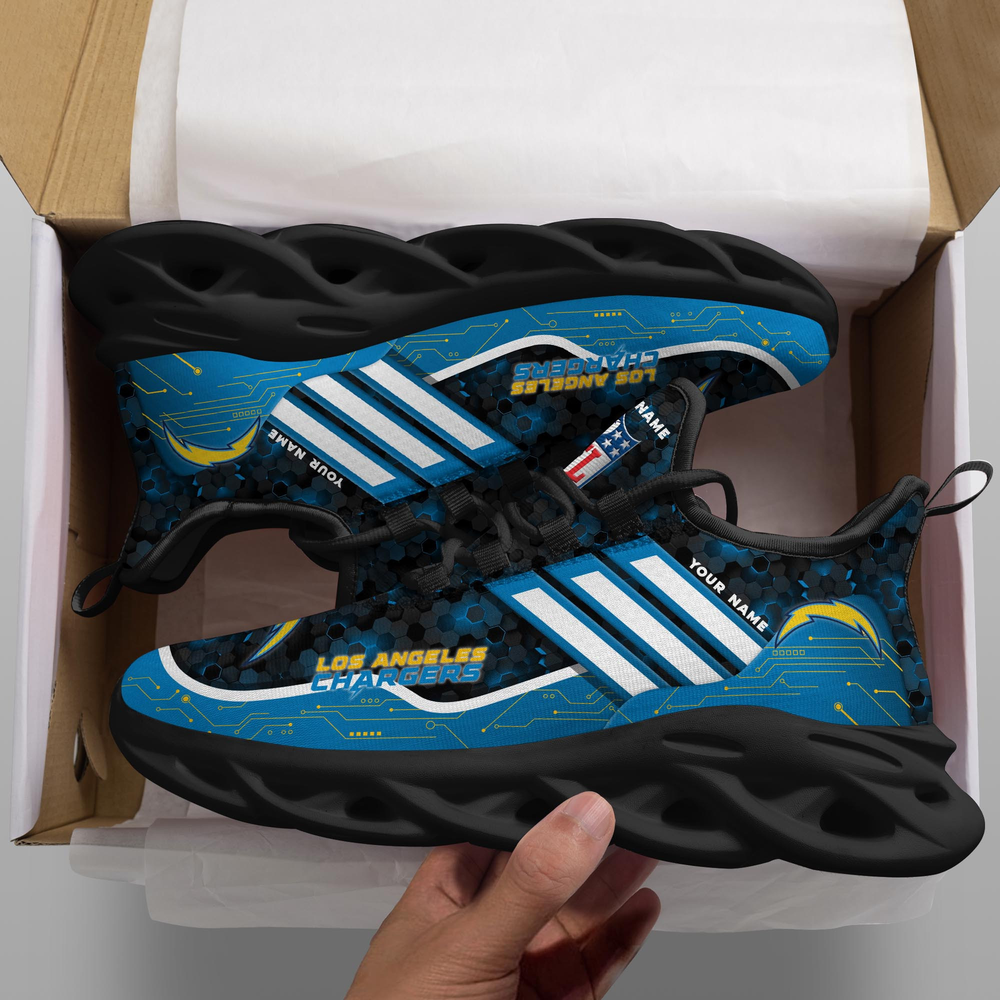 Ideafootwear Los Angeles Chargers Max Soul Shoes Sneakers For Men And Women 26
