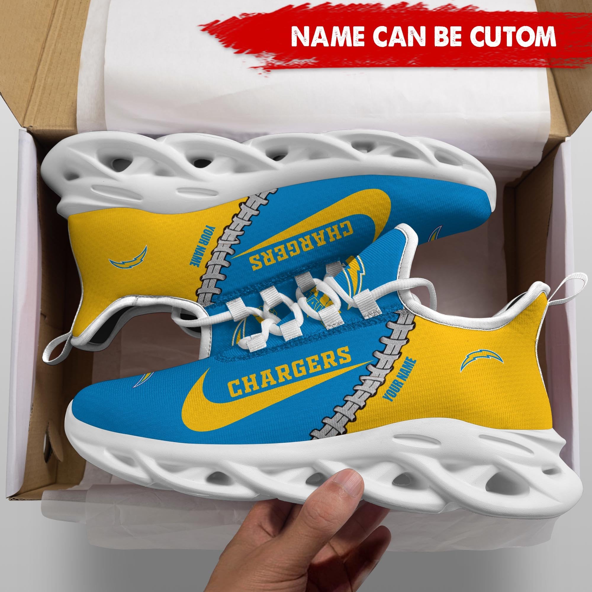 Ideafootwear Los Angeles Chargers Max Soul Shoes Sneakers For Men And Women 14