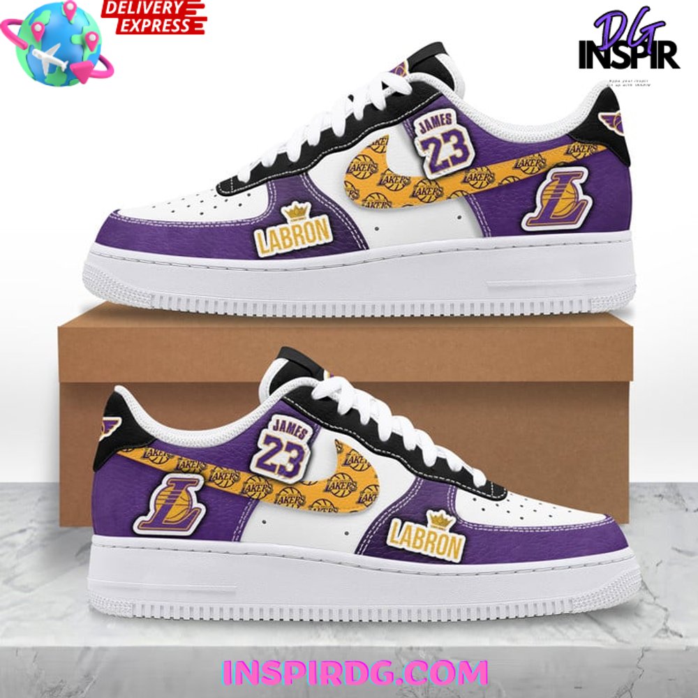 Ideafootwear Los Angeles Lakers Air Low-Top Sneakers Shoes For Men And Women 7