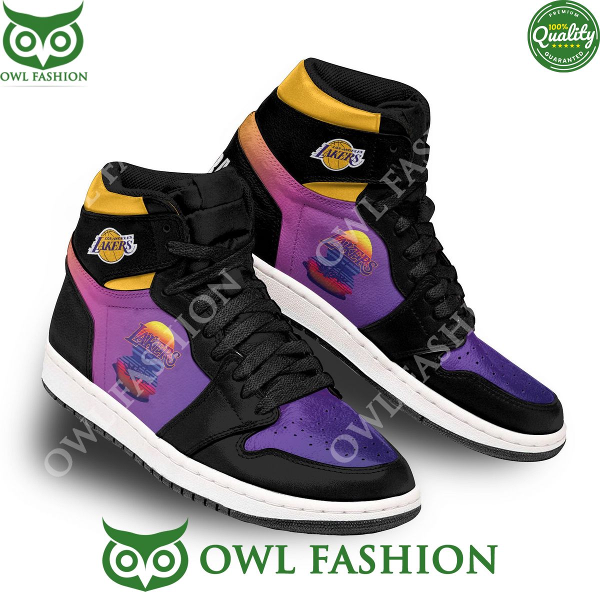 Ideafootwear Los Angeles Lakers AJ1 High Sneakers Shoes For Men And Women 18