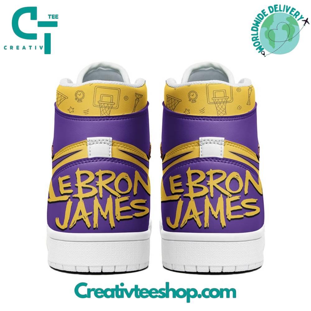 Ideafootwear Los Angeles Lakers AJ1 High Sneakers Shoes For Men And Women 9