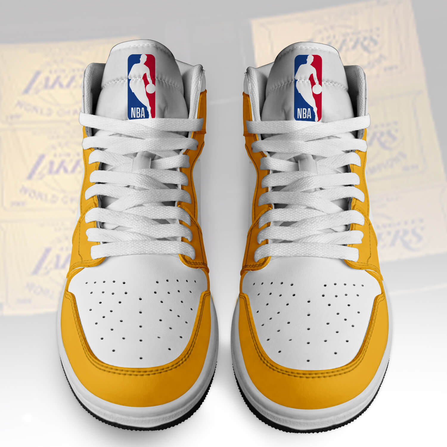 Ideafootwear Los Angeles Lakers AJ1 High Sneakers Shoes For Men And Women 1