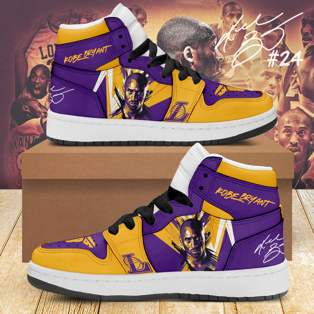 Ideafootwear Los Angeles Lakers AJ1 High Sneakers Shoes For Men And Women 13