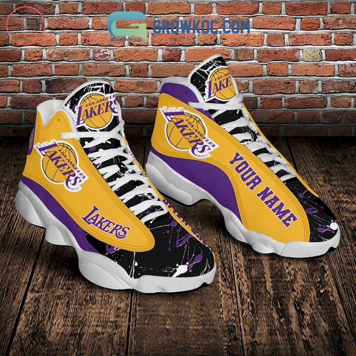 Ideafootwear Los Angeles Lakers AJ13 Sneakers Shoes For Men And Women 18