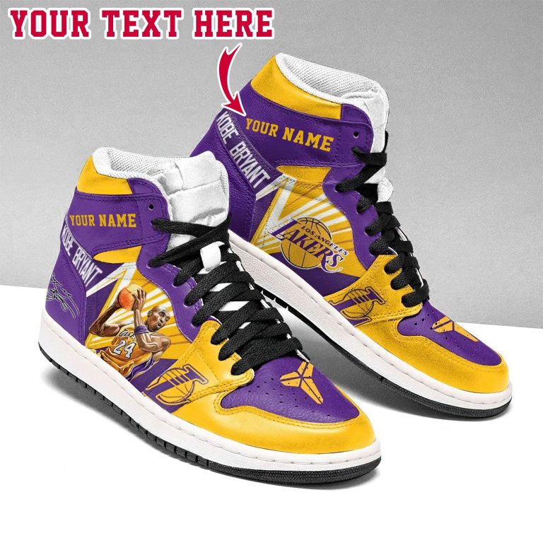 Ideafootwear Los Angeles Lakers NBA AJ1 High Sneakers Shoes For Men And Women 10
