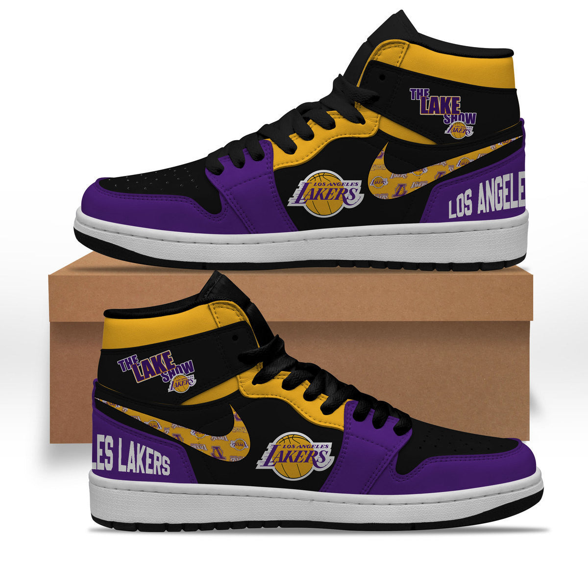 Ideafootwear Los Angeles Lakers AJ1 High Sneakers Shoes For Men And Women 23