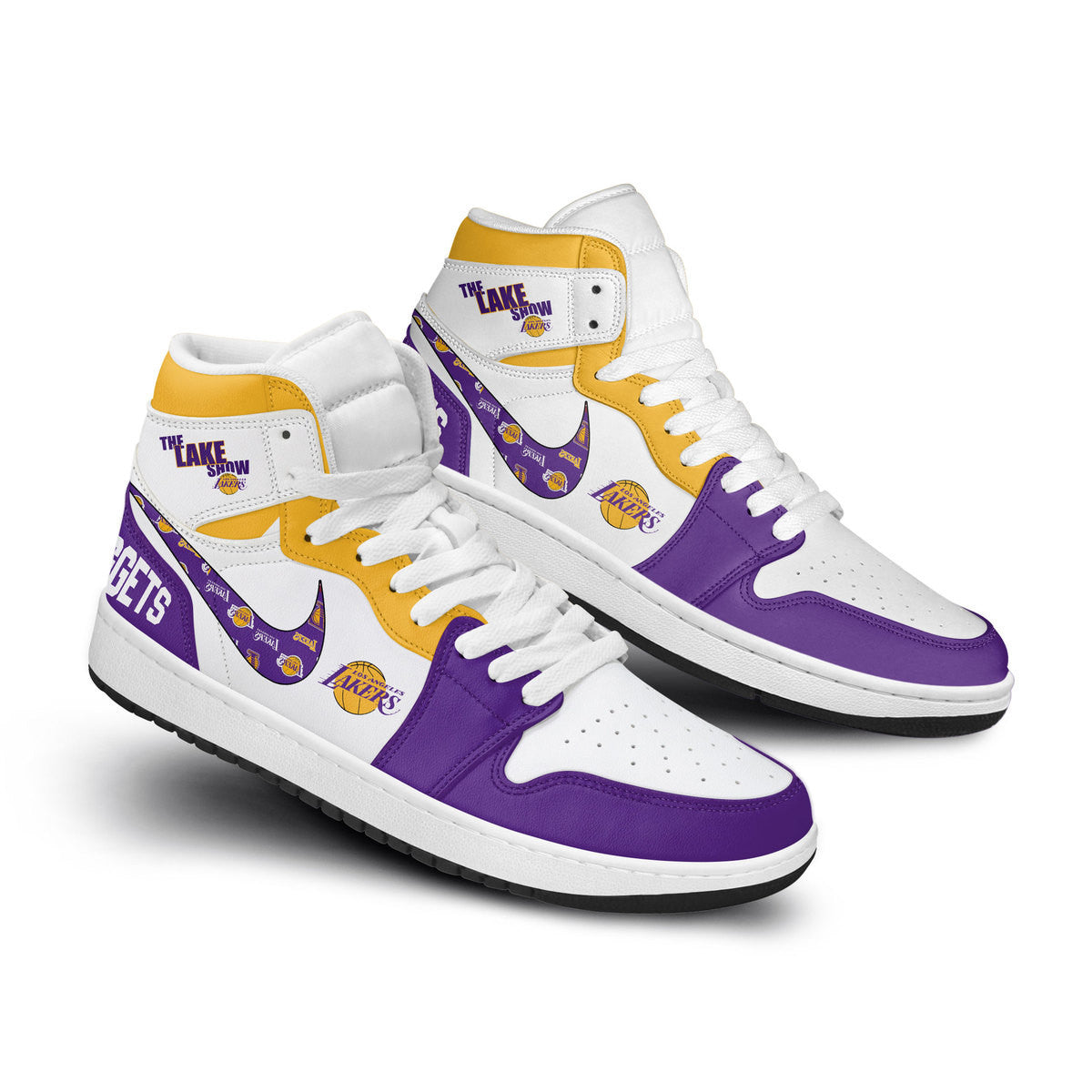 Ideafootwear Los Angeles Lakers AJ1 High Sneakers Shoes For Men And Women 24