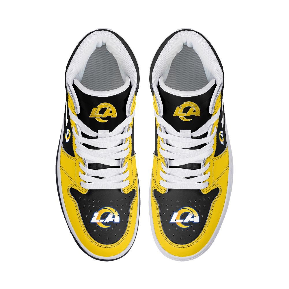 Ideafootwear Los Angeles Rams AJ1 High Sneakers Shoes For Men And Women 9