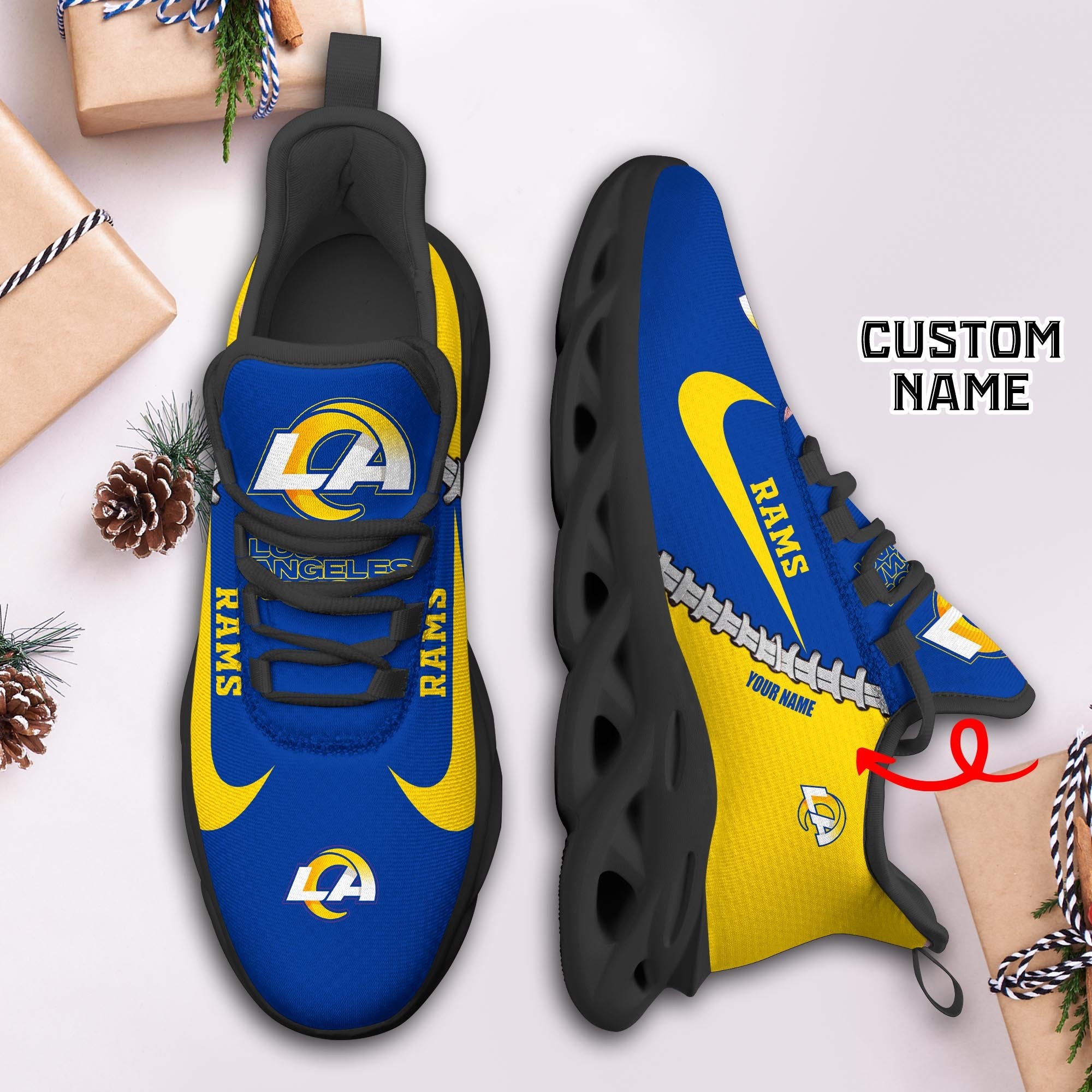 Ideafootwear Los Angeles Rams Max Soul Shoes Sneakers For Men And Women 34