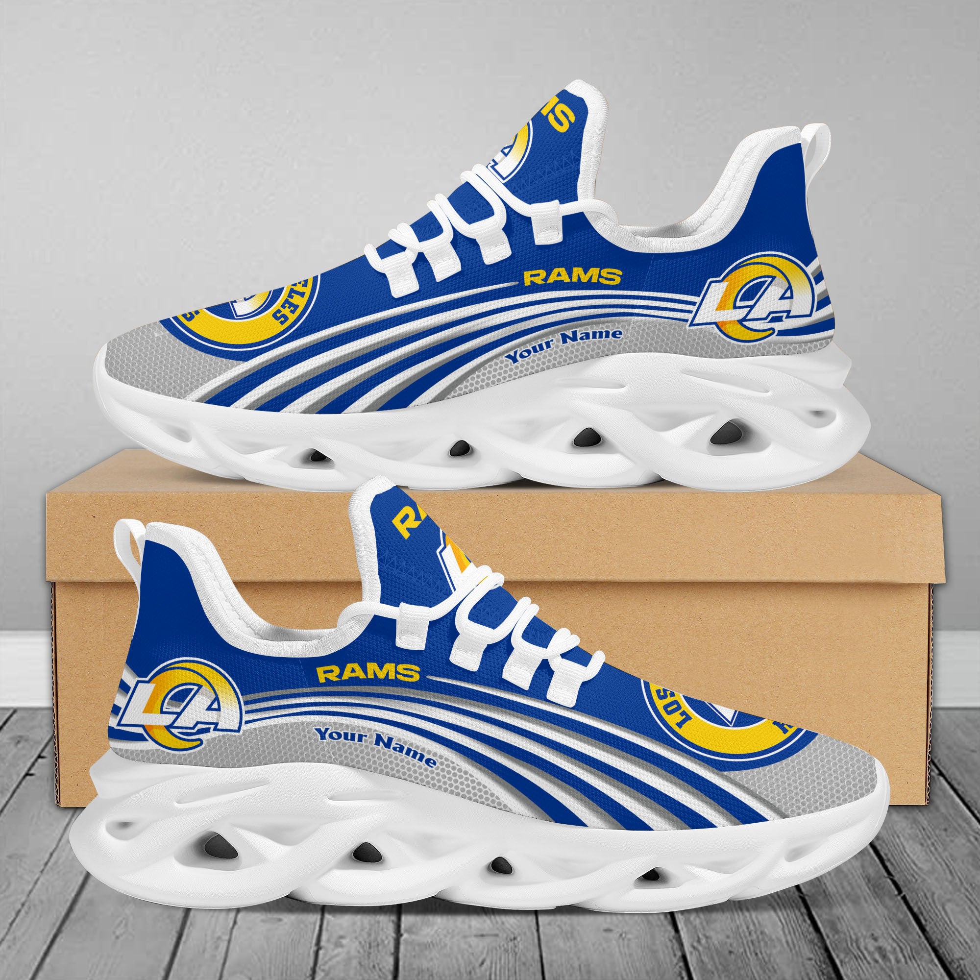 Ideafootwear Los Angeles Rams Max Soul Shoes Sneakers For Men And Women 39