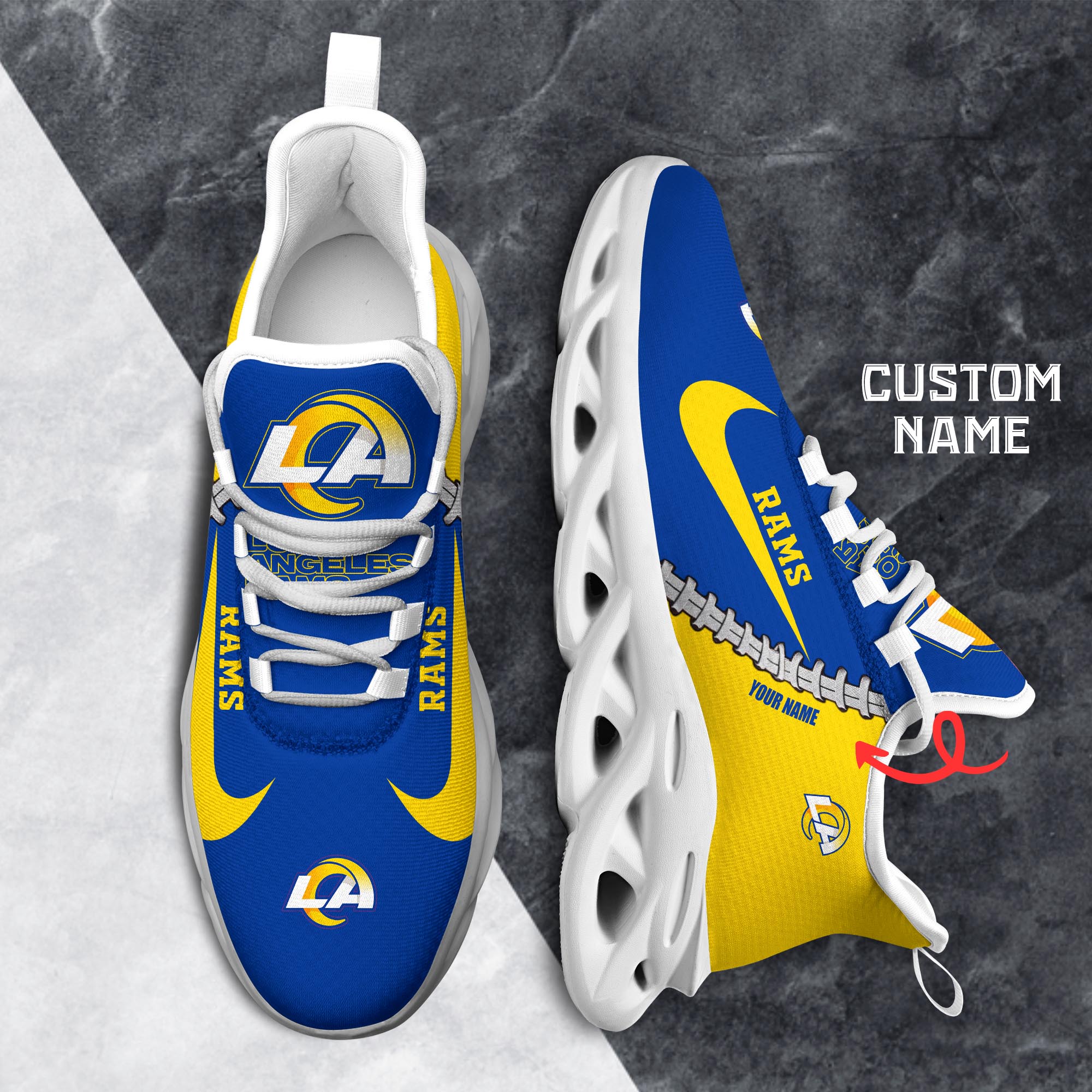 Ideafootwear Los Angeles Rams Max Soul Shoes Sneakers For Men And Women 34
