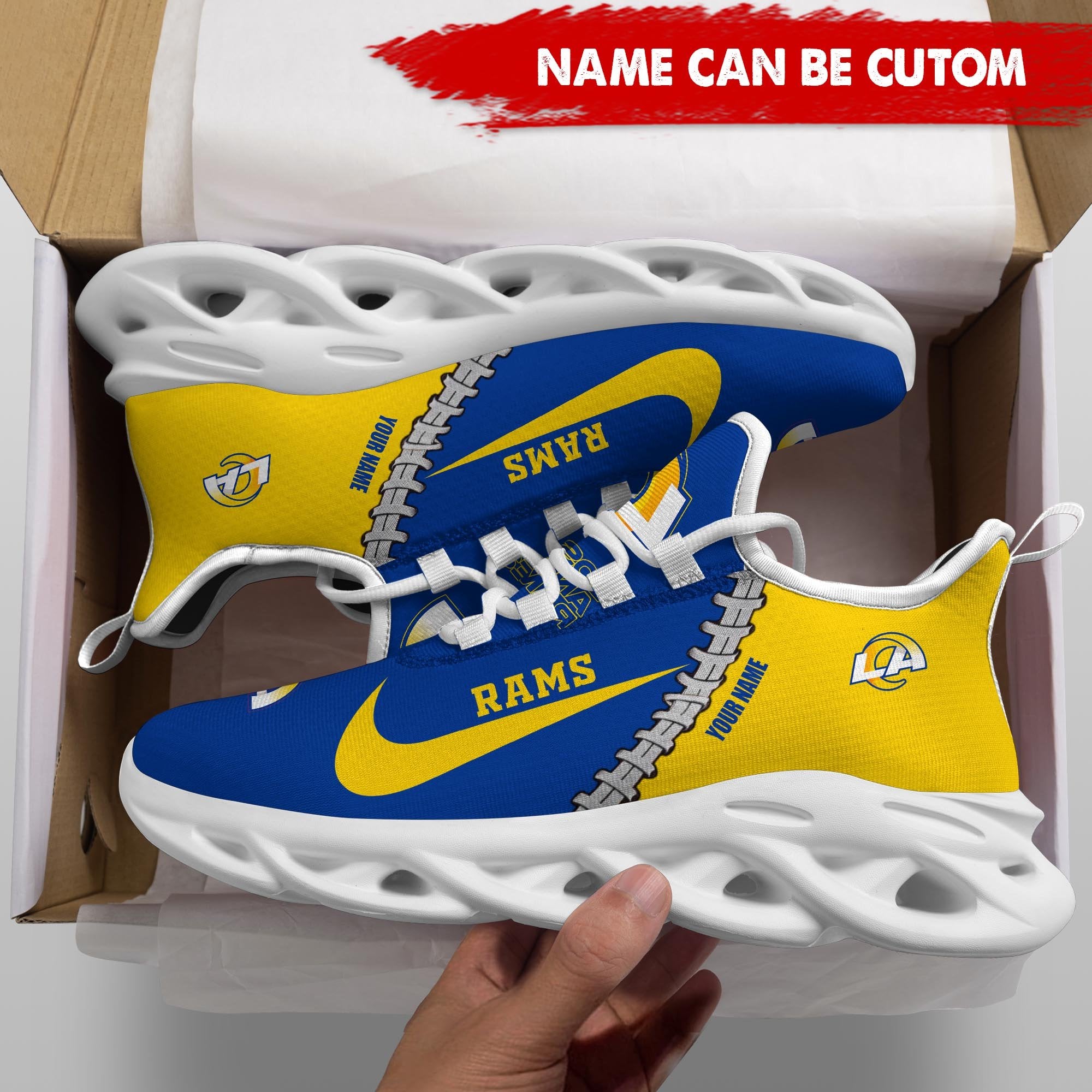 Ideafootwear Los Angeles Rams Max Soul Shoes Sneakers For Men And Women 34