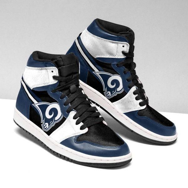 Ideafootwear Los Angeles Rams NFL AJ1 High Sneakers Shoes For Men And Women 11