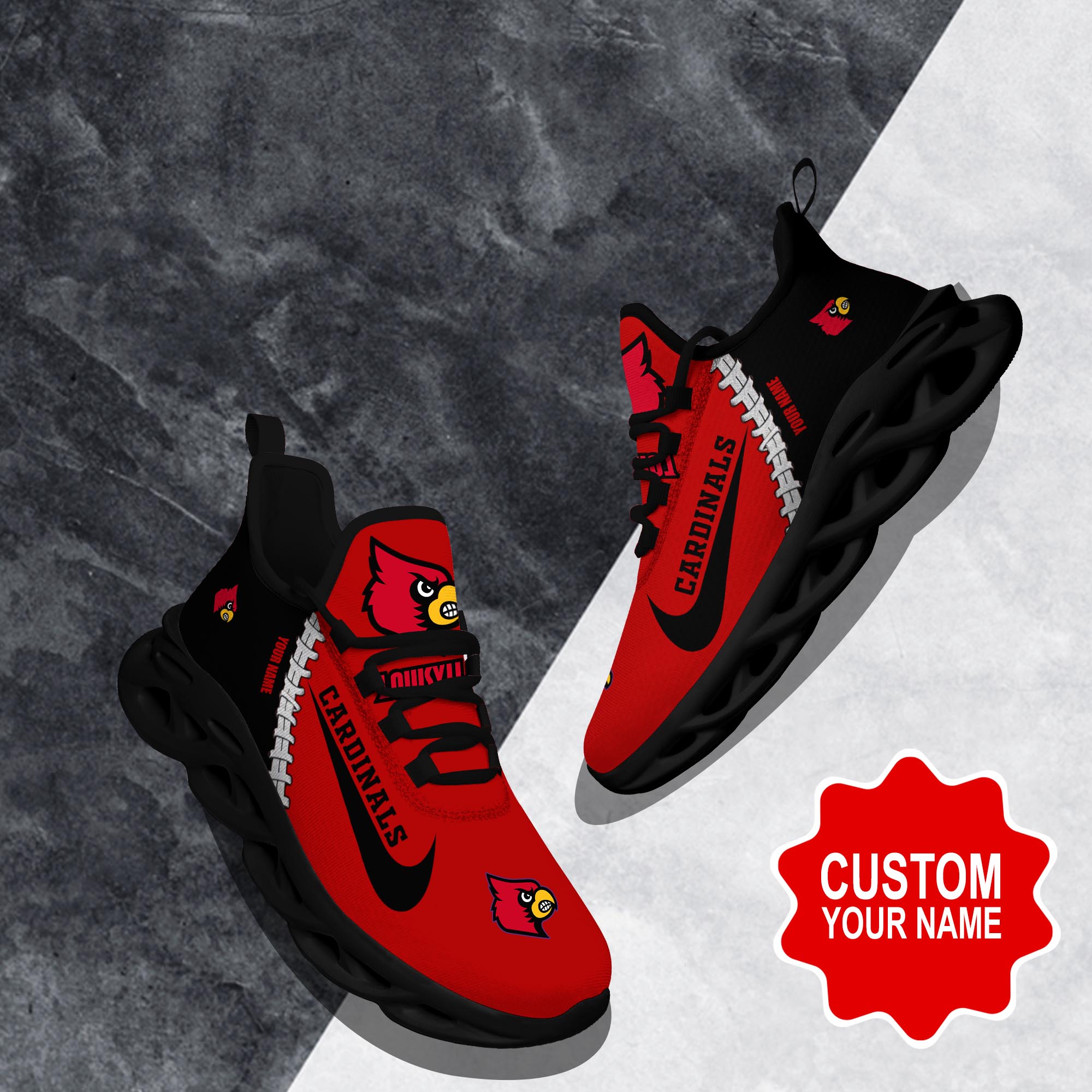 Ideafootwear Louisville Cardinals Max Soul Shoes Sneakers For Men And Women 1