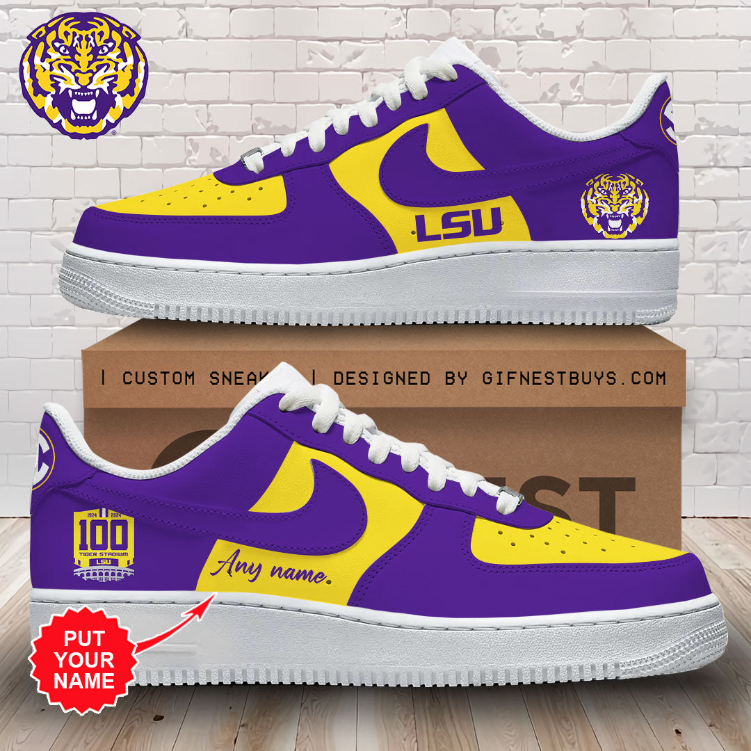 Ideafootwear LSU Tigers Air Low-Top Sneakers Shoes For Men And Women 1