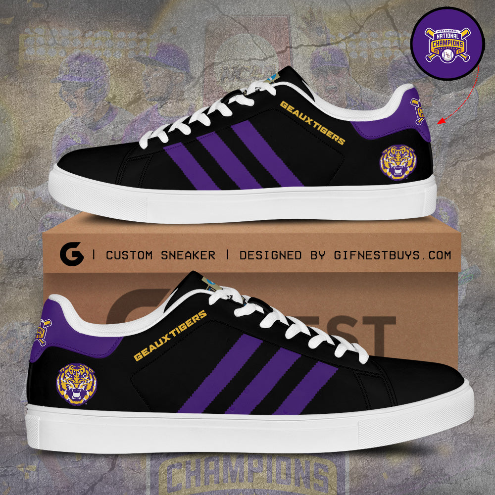 Ideafootwear LSU Tigers Skate Stan Shoes Sneakes For Men And Women 1