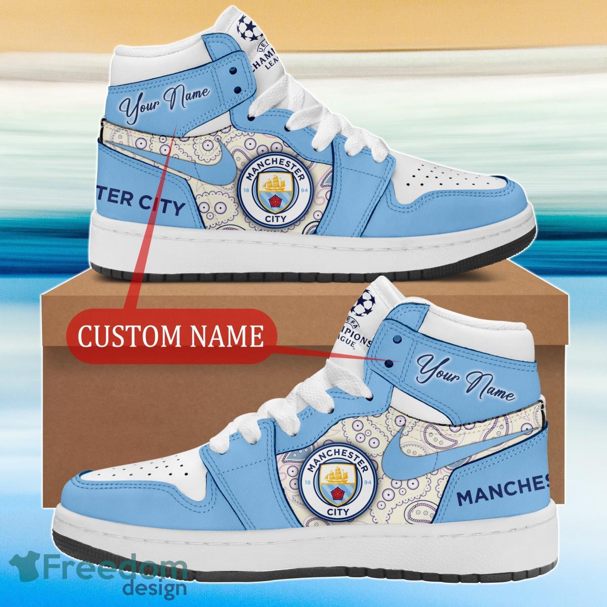 Ideafootwear Manchester City AJ1 High Sneakers Shoes For Men And Women 1