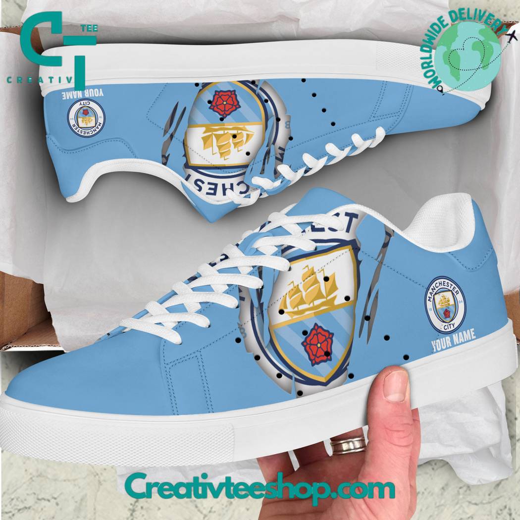 Ideafootwear Manchester City Blue Skate Stan Shoes Sneakes For Men And Women 1