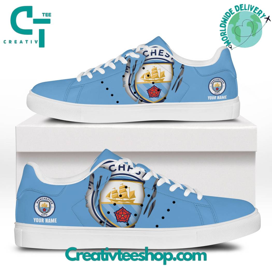 Ideafootwear Manchester City Blue Skate Stan Shoes Sneakes For Men And Women 1