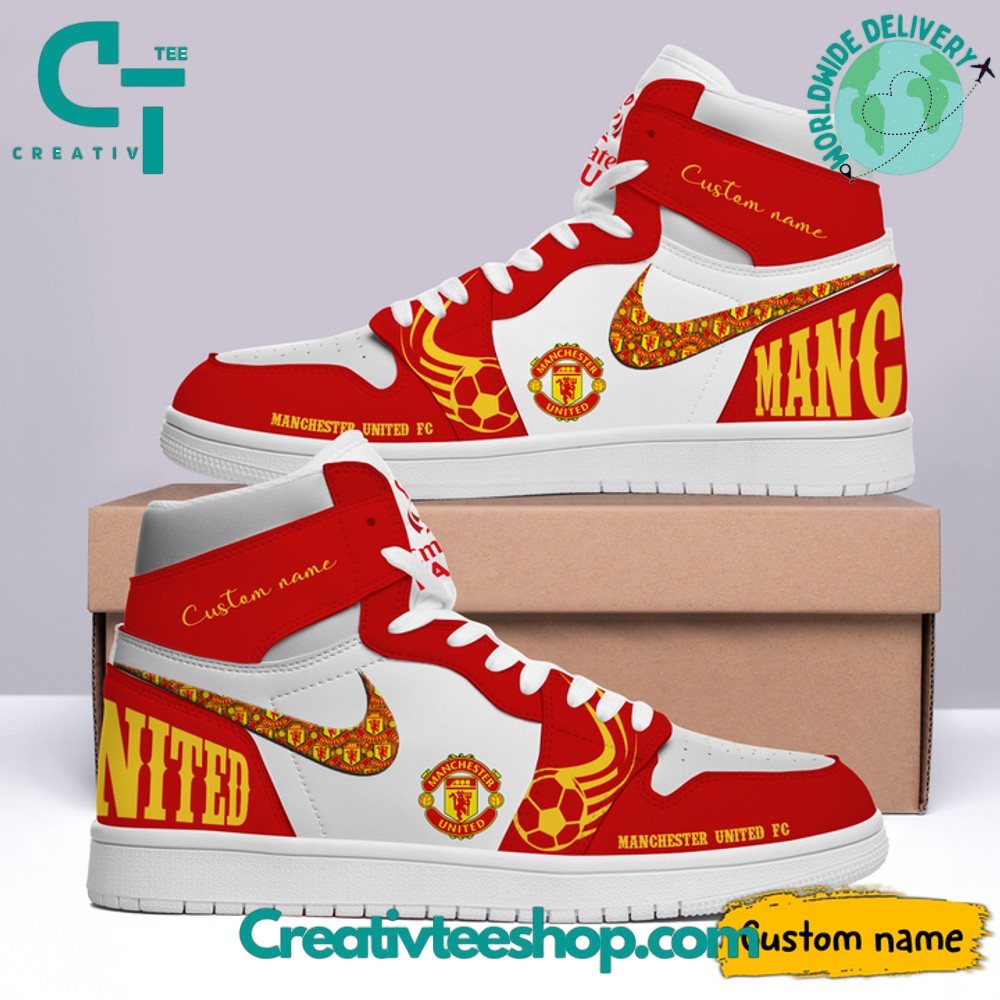 Ideafootwear Manchester United AJ1 High Sneakers Shoes For Men And Women 1