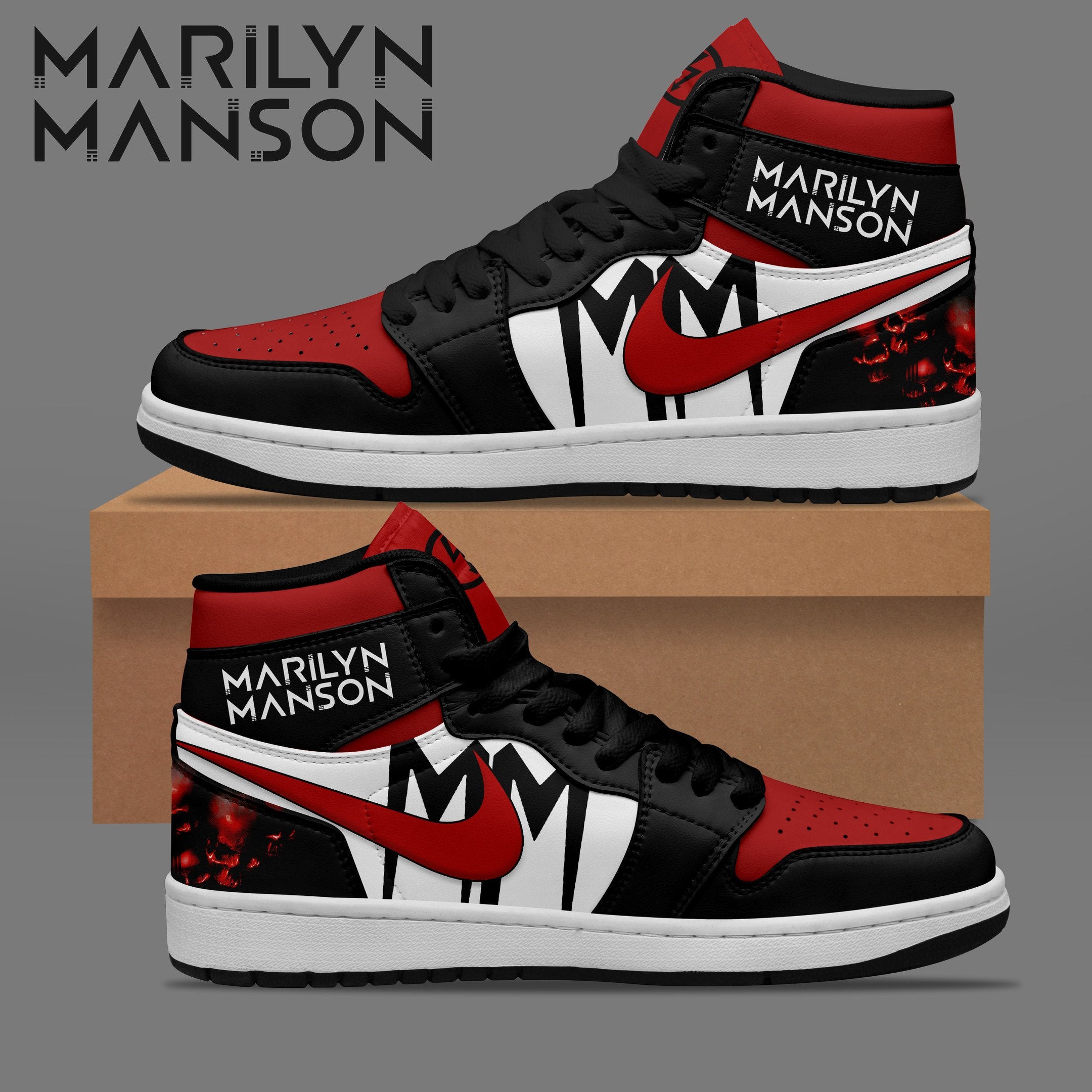 Ideafootwear Marilyn Manson AJ1 High Sneakers Shoes For Men And Women 1