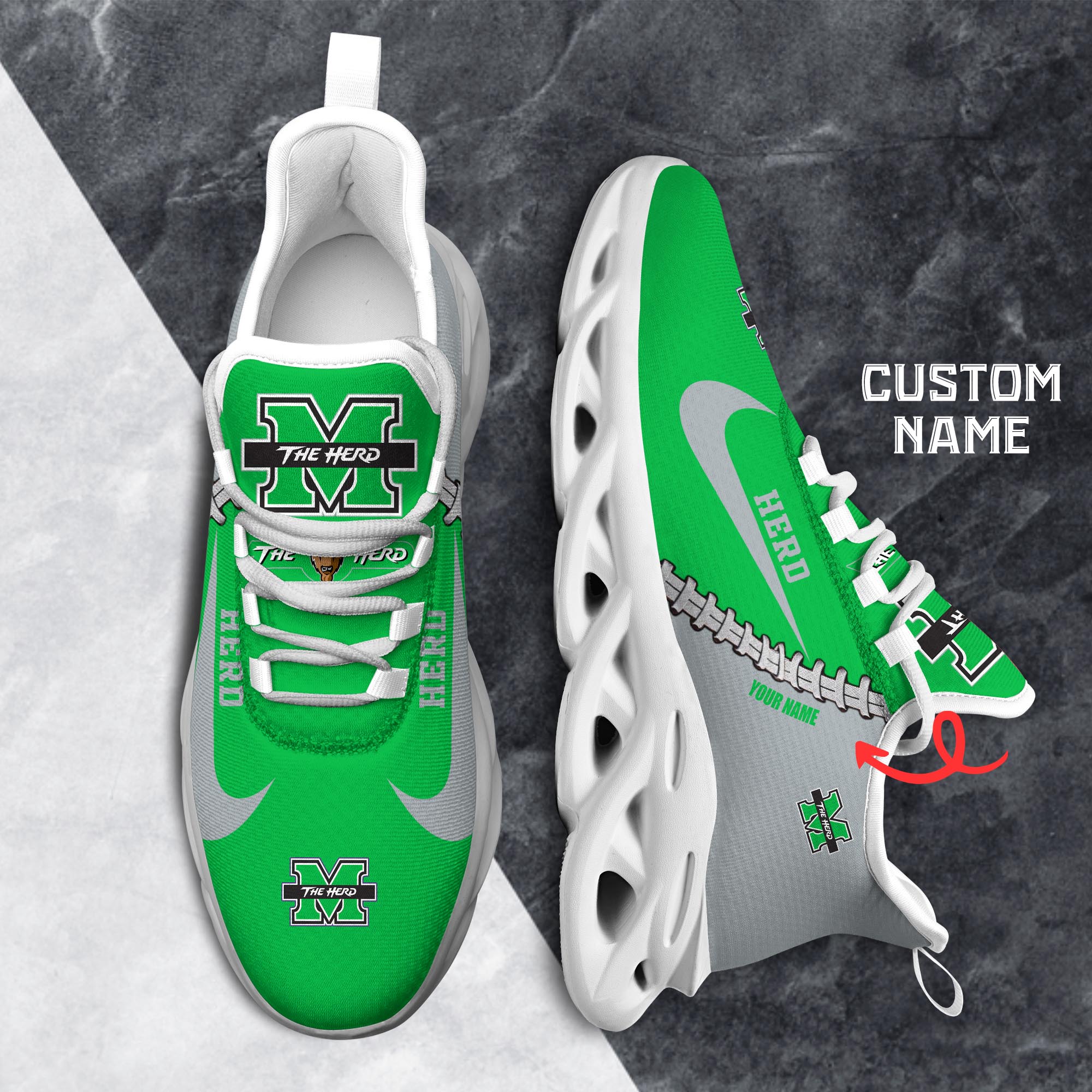 Ideafootwear Marshall Thundering Herd Max Soul Shoes Sneakers For Men And Women 1