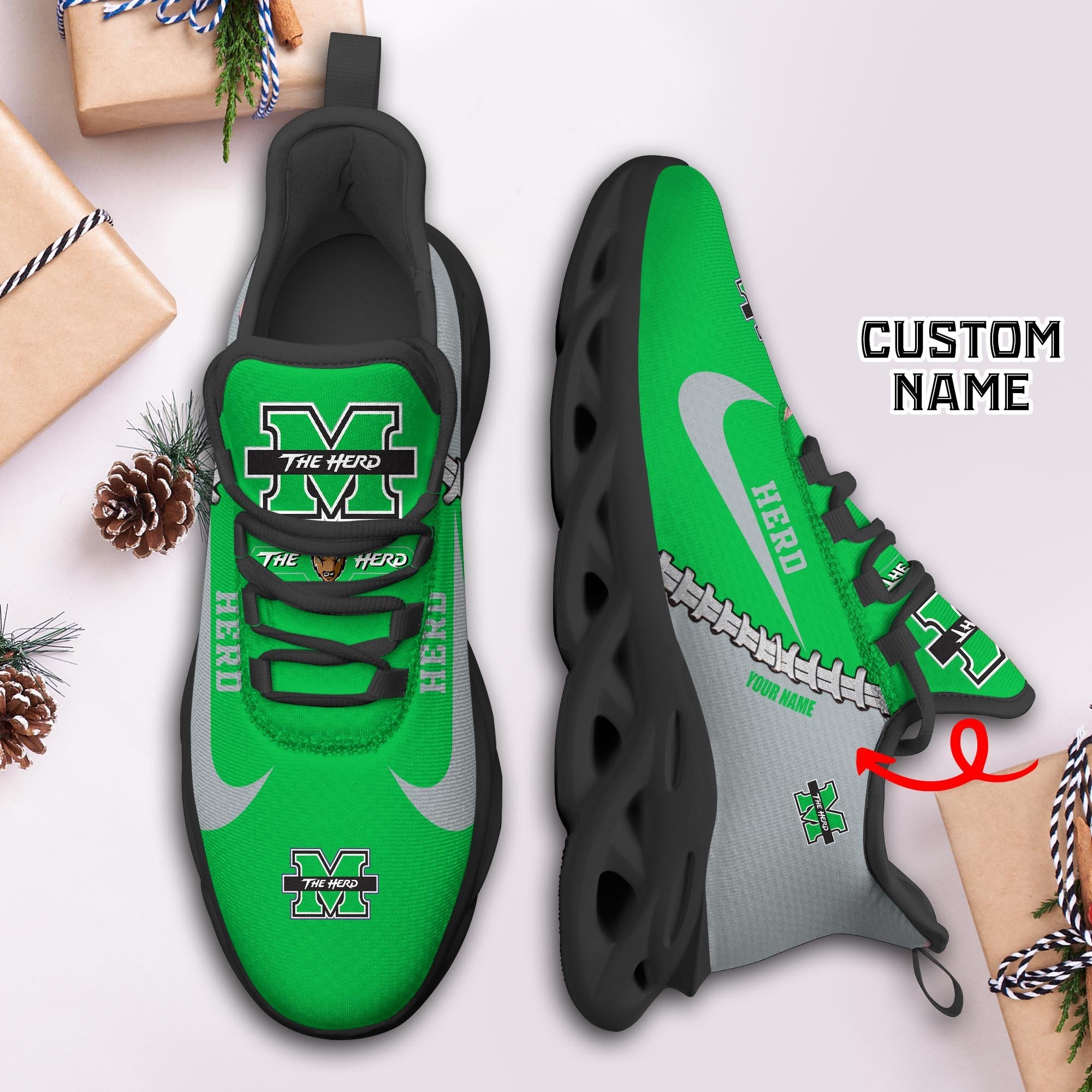 Ideafootwear Marshall Thundering Herd Max Soul Shoes Sneakers For Men And Women 1