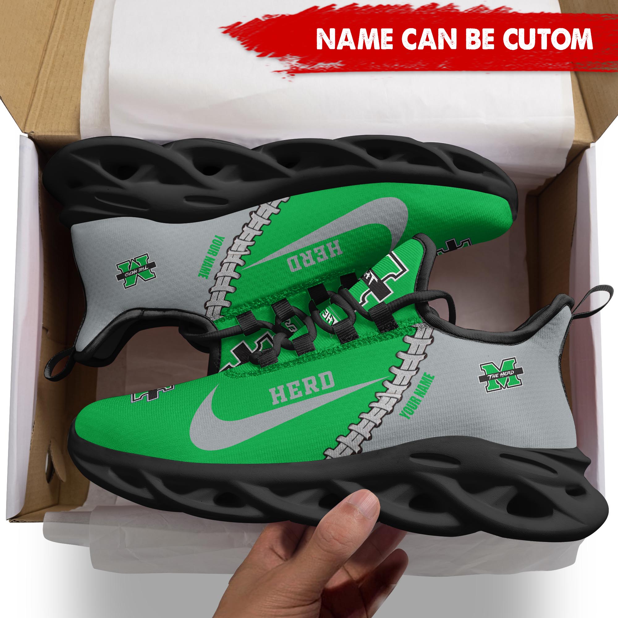 Ideafootwear Marshall Thundering Herd Max Soul Shoes Sneakers For Men And Women 1