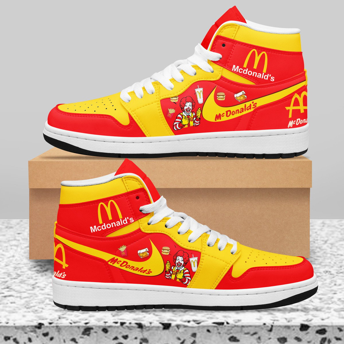 Ideafootwear McDonald AJ1 High Sneakers Shoes For Men And Women 3