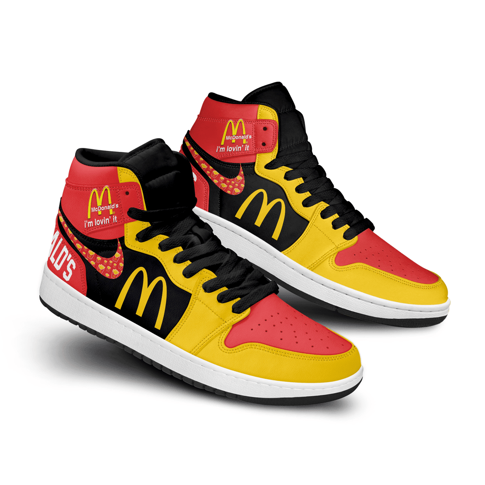 Ideafootwear McDonalds AJ1 High Sneakers Shoes For Men And Women 1