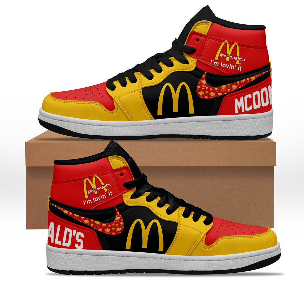 Ideafootwear McDonalds AJ1 High Sneakers Shoes For Men And Women 1