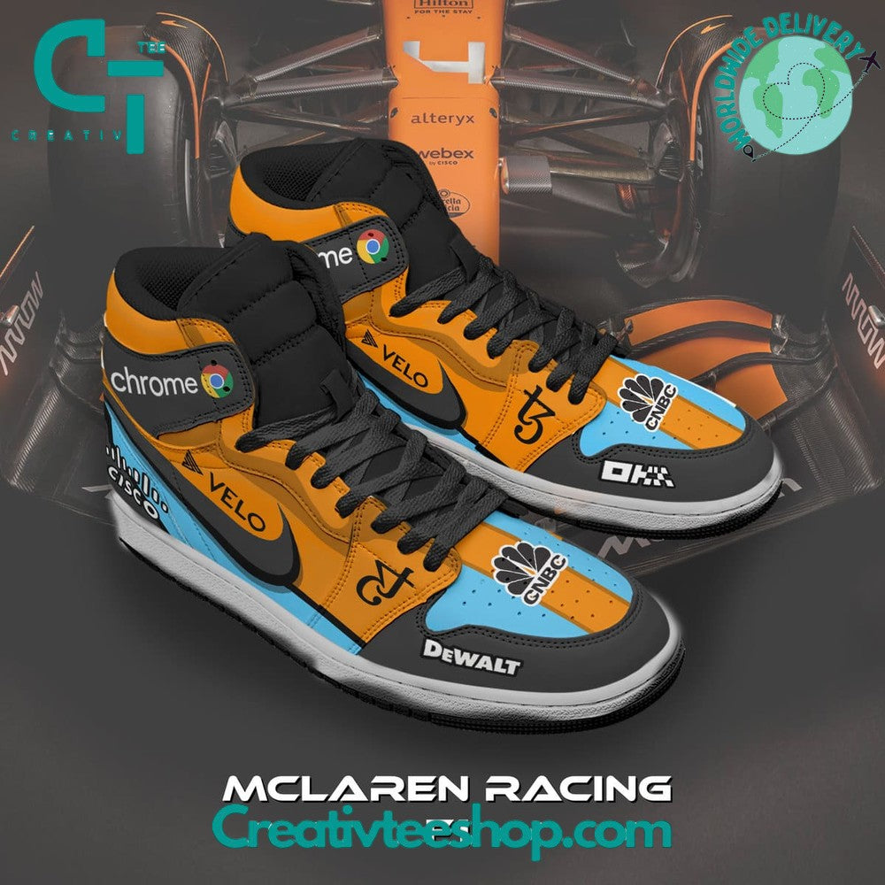 Ideafootwear McLaren AJ1 High Sneakers Shoes For Men And Women 2