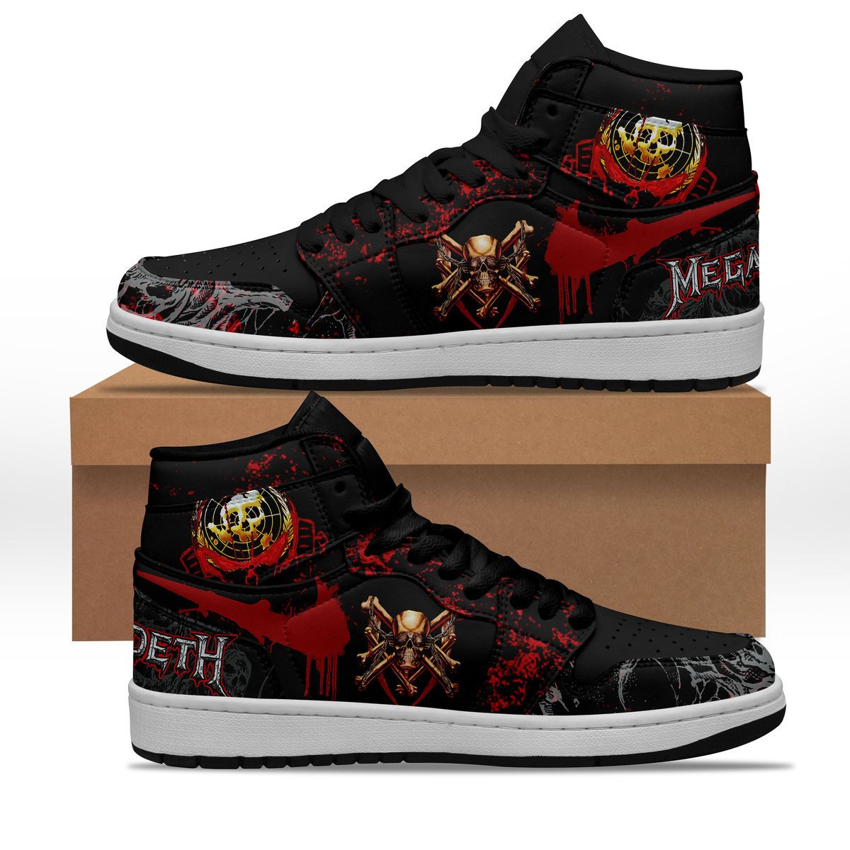Ideafootwear Megadeth AJ1 High Sneakers Shoes For Men And Women 2