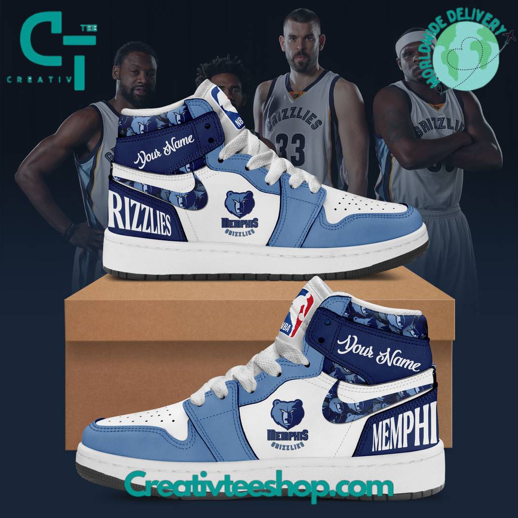 Ideafootwear Memphis Grizzlies AJ1 High Sneakers Shoes For Men And Women 2