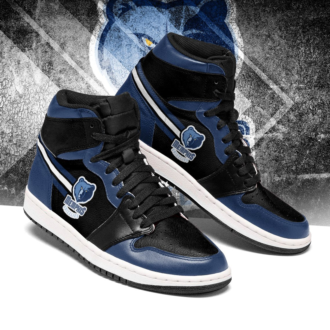 Ideafootwear Memphis Grizzlies NBA AJ1 High Sneakers Shoes For Men And Women 1