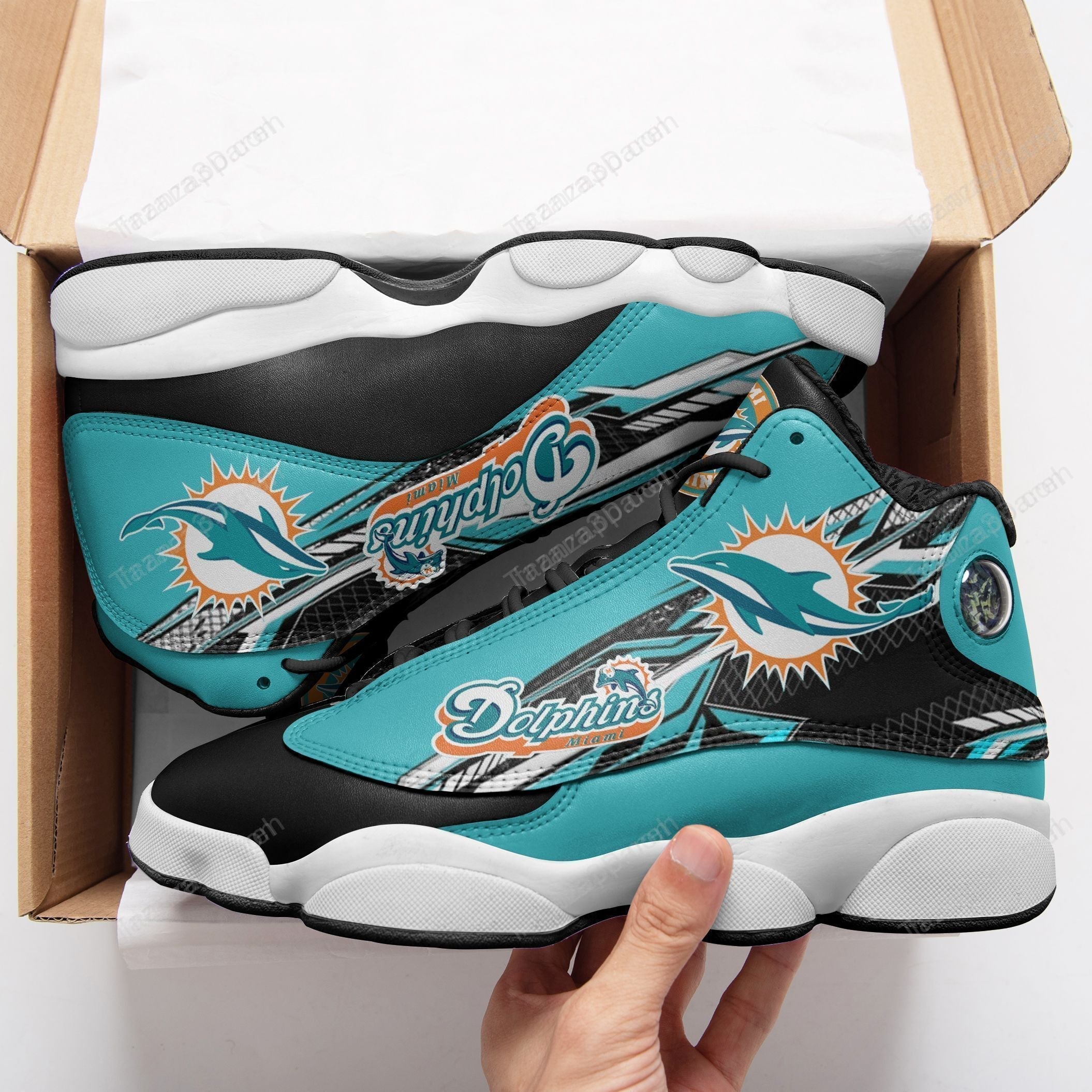 Ideafootwear Miami Dolphins AJ13 Sneakers Shoes For Men And Women 60