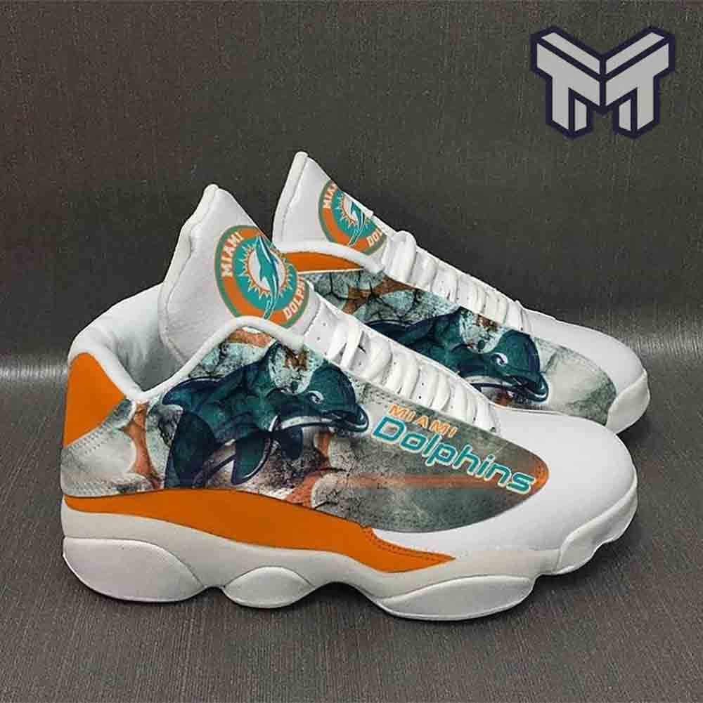 Ideafootwear Miami Dolphins AJ13 Sneakers Shoes For Men And Women 18